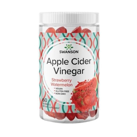 Swanson apple cider vinegar truskawka - arbuz 60 żelek cena 25,65$