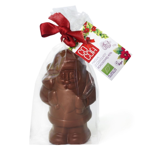 Cocoa Mikołaj z czekolady kokosowej 45%  BIO 75 g EDYCJA ŚWIĄTECZNA cena 19,69zł
