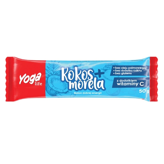 Baton owocowy kokosowy z morelą 50 g Yoga Life cena 3,85zł