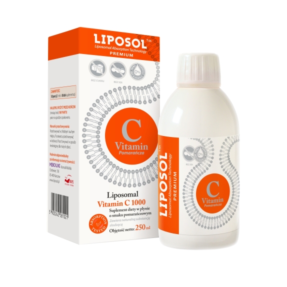 Liposol C 1000 Liposomalna Witamina C 1000 (Buforowana) Smak Pomarańczowy 250 ml cena 17,52$