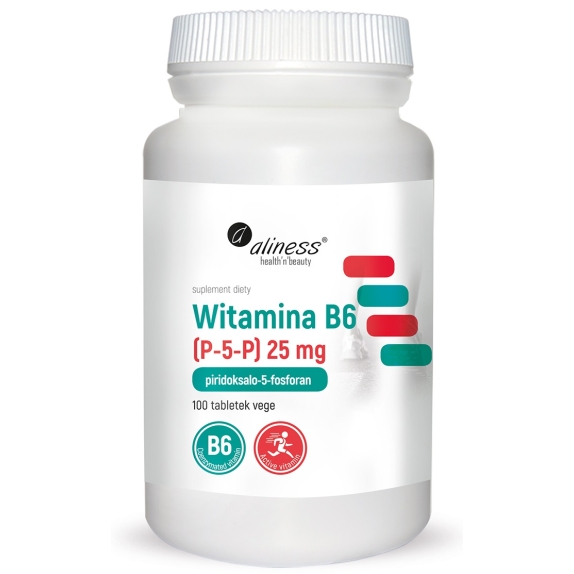 Aliness Witamina B6 (P-5-P) 25 mg 100 tabletek VEGE cena 7,26$
