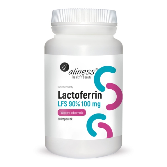 Aliness Lactoferrin LFS 90% 100 mg 30 kapsułek cena 13,47$