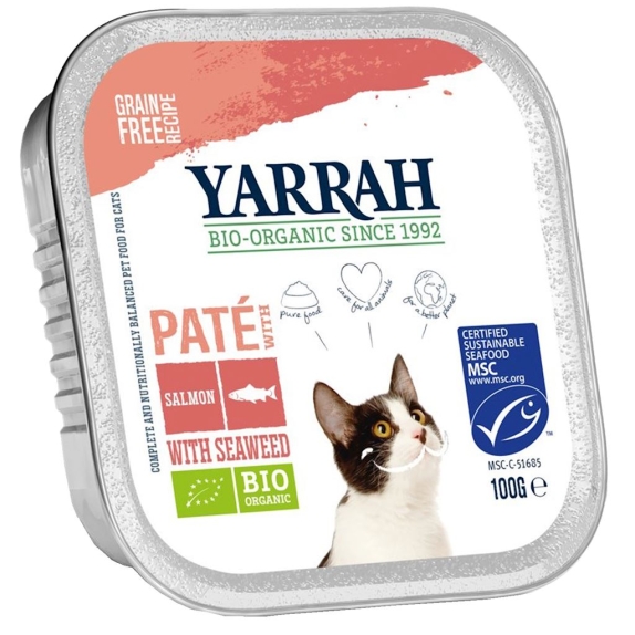 Pasztet dla kota z łososia z algami morskimi BIO 100g Yarrah cena 5,79zł