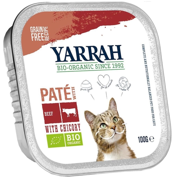 Pasztet dla kota z wołowiny i kurczaka z cykorią BIO 100 g Yarrah cena 5,59zł