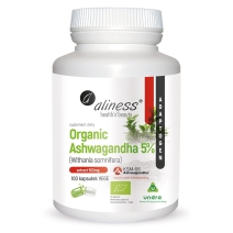 Aliness Organic Ashwagandha 5% KSM-66 200 mg 100 kapsułek