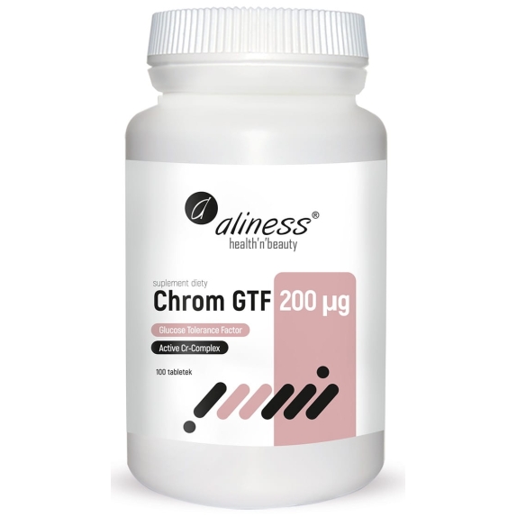 Aliness Chrom GTF Active Cr-Complex 200 µg 100 tabletek cena 27,90zł