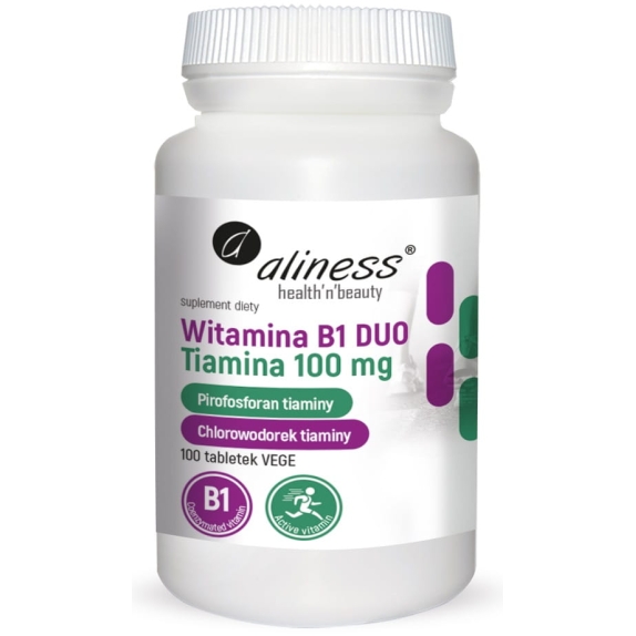Aliness Witamina B1 (Tiamina) DUO 100 mg 100 tabletek cena 10,77$