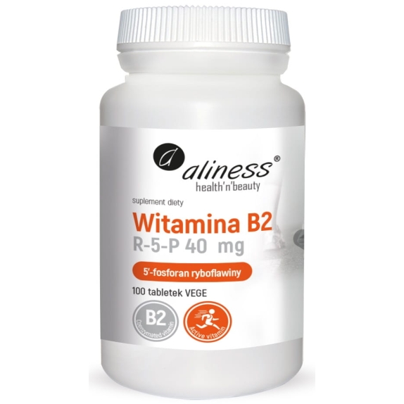 Aliness Witamina B2 R-5-P (ryboflawina) 40 mg 100 tabletek cena 39,90zł