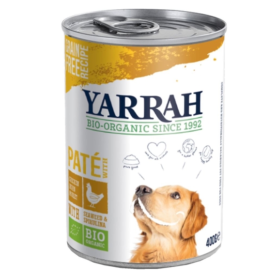 Pasztet dla psa z kurczaka z algami morskimi BIO 400 g Yarrah cena €2,66