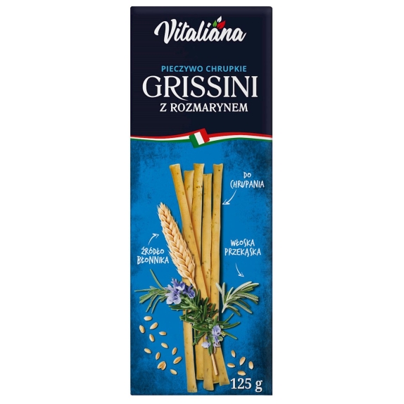 Paluszki grissini z rozmarynem 125g Vitaliana cena 1,09$