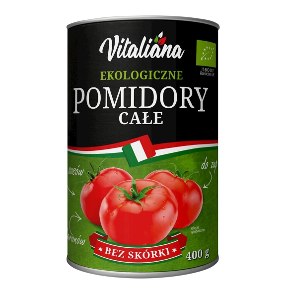 Pomidory całe bez skóry 400 g BIO Vitaliana cena 6,15zł