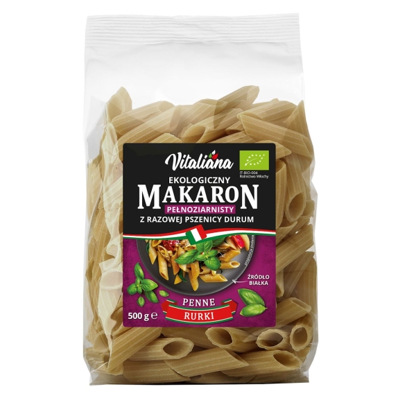 Makaron ( z razowej pszenicy durum) penne BIO 500 g Vitaliana cena 8,19zł