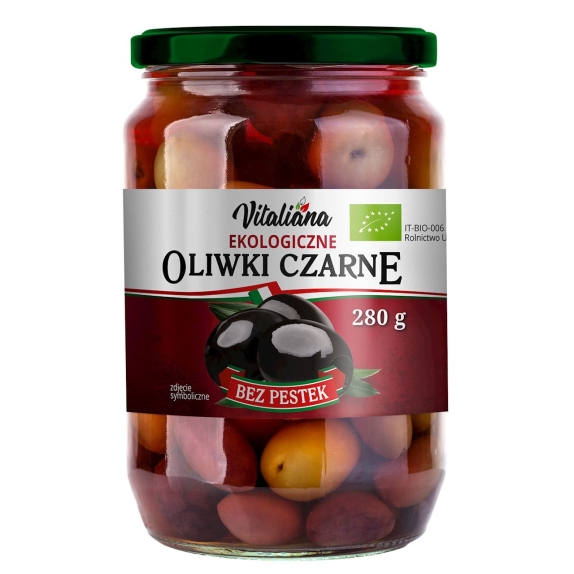 Czarne oliwki w solance 280 g BIO Vitaliana cena 13,10zł