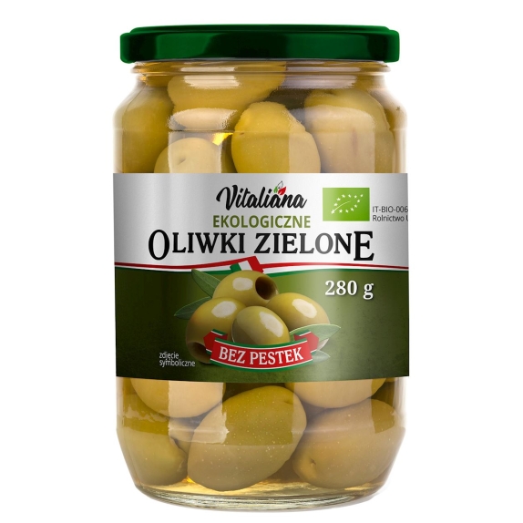 Oliwki zielone drylowane w zalewie BIO 280 g Vitaliana cena 13,10zł