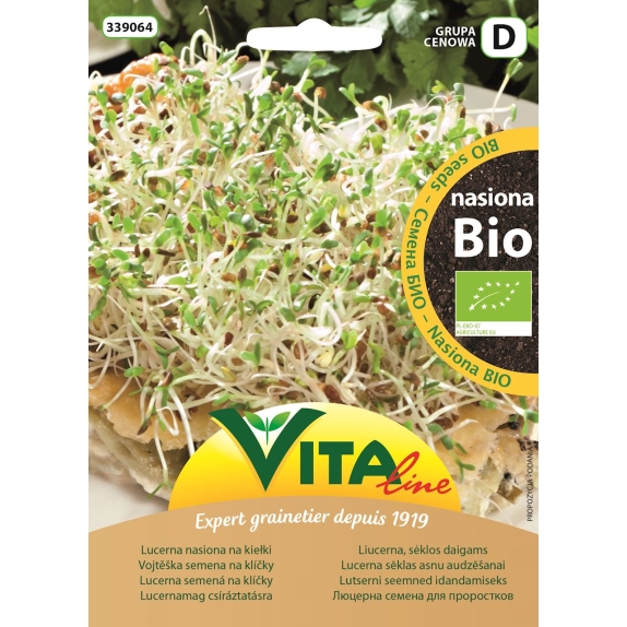 Nasiona na kiełki lucerny BIO 20g Vita Line cena 3,79zł
