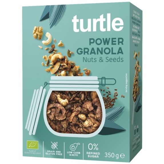 Granola orzechy - nasiona bezglutenowa 350 g BIO Turtle  cena 27,99zł