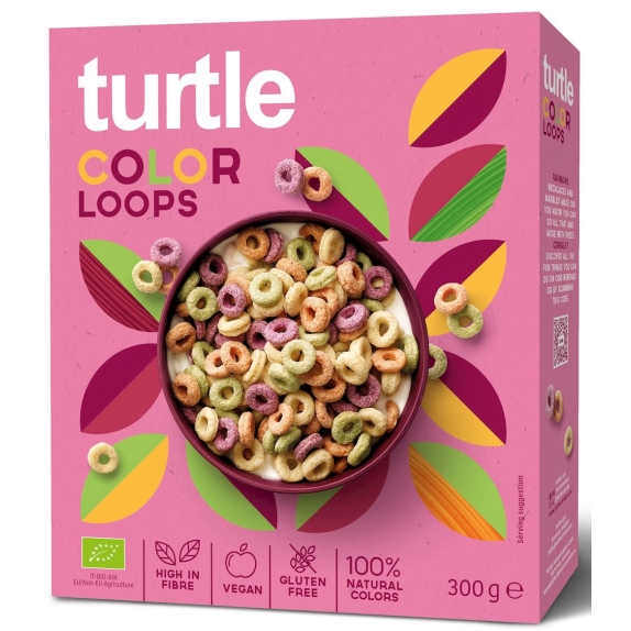 Krążki zbożowe kolorowe bezglutenowe BIO 300 g Turtle cena 5,04$