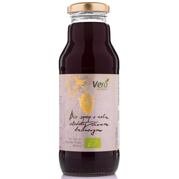 Syrop malinowy słodzony cukrem trzcinowym 300 ml BIO Vero cena 15,45zł