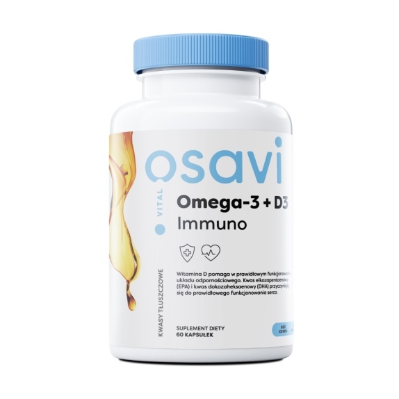 Osavi Omega-3 + D3 Immuno cytryna 60 kapsułek cena 73,00zł