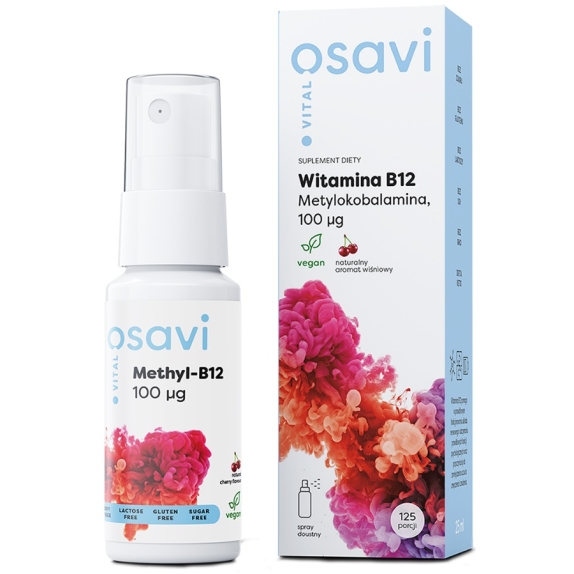 Witamina B12 spray smak wiśniowy 25ml Osavi cena 11,34$