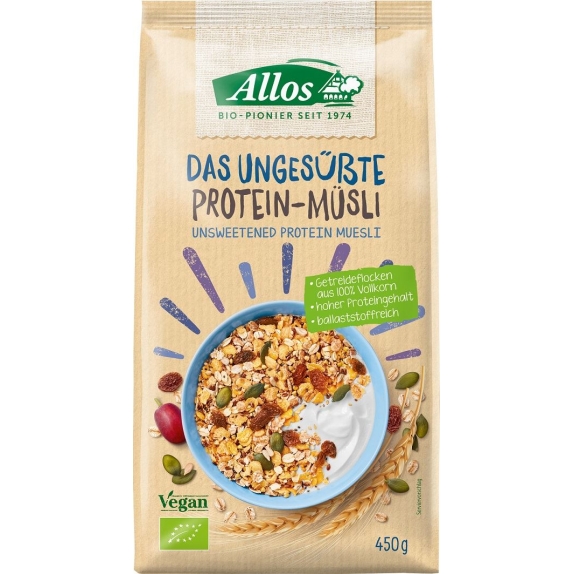 Musli proteinowe bez dodatku cukru BIO 450g Allos cena 21,47zł