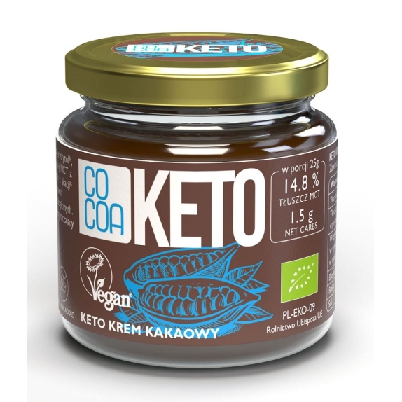 Krem kakaowy keto z olejem MCT bez dodatku cukru 200 g BIO Cocoa MAJOWA PROMOCJA!  cena 33,49zł