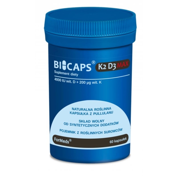 Bicaps K2 D3 Max 60 kapsułek Formeds cena 21,60$