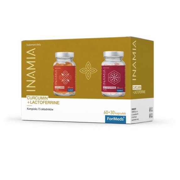 Inamia zestaw Curcumin + Lactoferrine 60+30 kapsułek Formeds cena 203,96zł