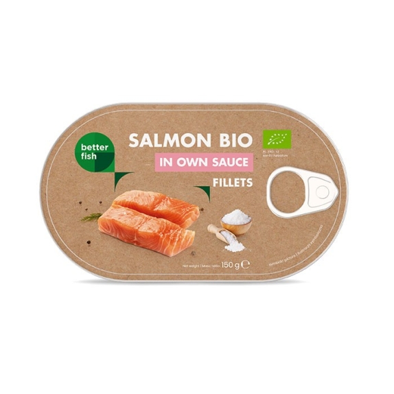 Łosoś filet w sosie własnym BIO 150 g (90 g) Better Fish cena 22,25zł