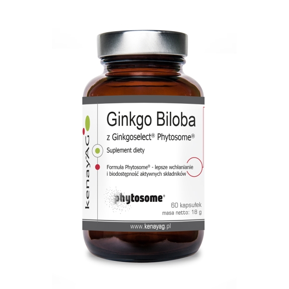 Kenay Ginkgo Biloba z Ginkgoselect® PLUS Phytosome 60 kapsułek cena 10,23$