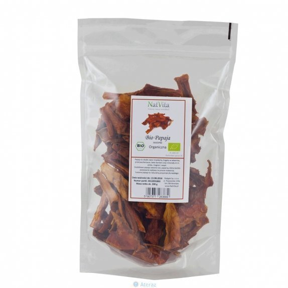 Papaja suszona bio 200 g Natvita cena 25,29zł