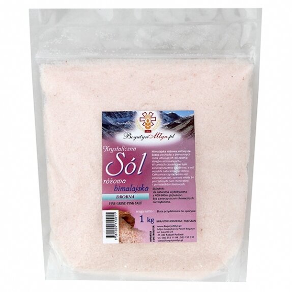 Sól różowa himalajska drobna 1 kg Bogutyn cena 8,65zł