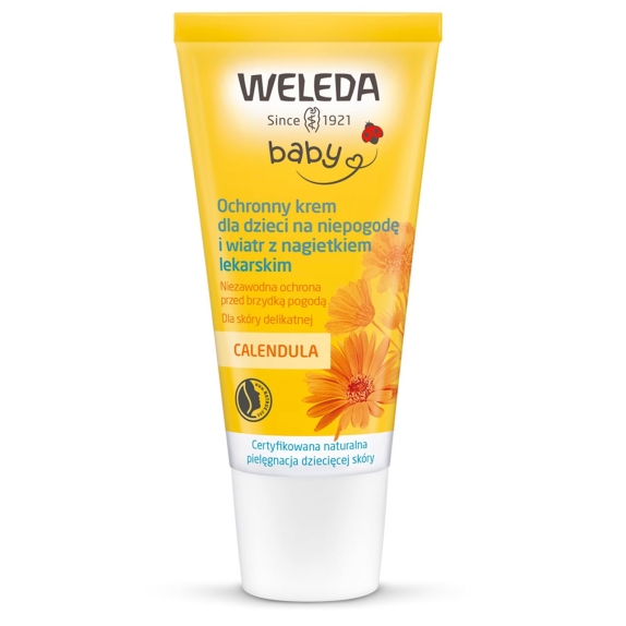 Weleda baby krem do twarzy dla dzieci na niepogodę i wiatr z nagietkiem lekarskim 30 ml  cena 10,74$