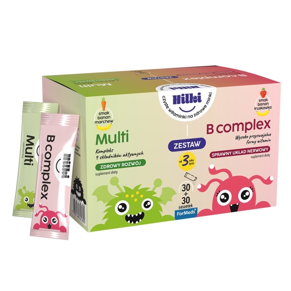 Formeds Hilki Multi + B complex dla dzieci 30 saszetek+30 saszetek cena 40,50$