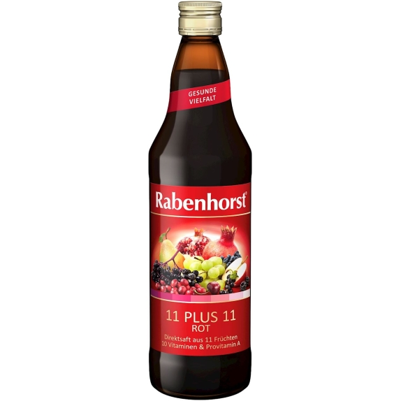 Rabenhorst sok wieloowocowy (czerwony) 11+11 multiwitamina 750 ml BIO cena €3,07