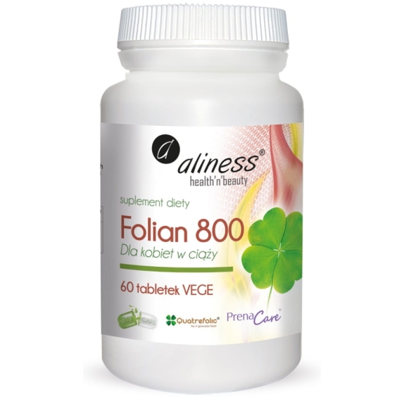 Aliness Folian dla kobiet w ciąży 800 µg 60 tabletek cena 29,90zł