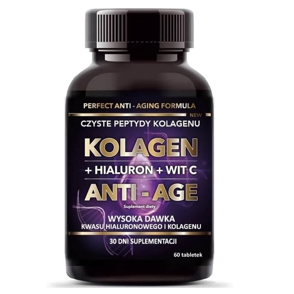 Intenson kolagen anti-age 500 mg + hialuron + C 60 tabletek PROMOCJA cena €8,26