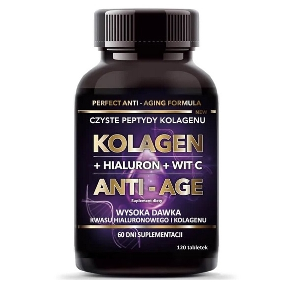 Intenson kolagen anti-age 500 mg + hialuron + C 120 tabletek cena 18,63$