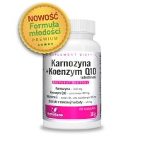 Herbasano karnozyna + Q10 + E + wyciąg z zielonej herbaty – formuła młodości Premium 60 kapsułek