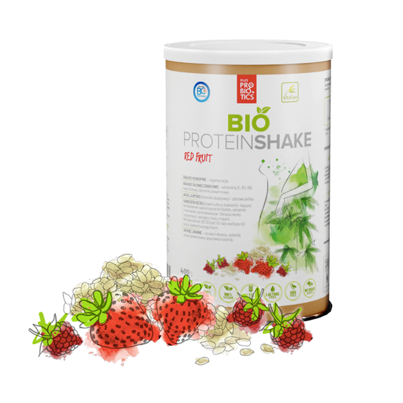 Białko wegańskie w proszku z malinami i truskawkami bezglutenowe BIO 400 g Vitafan cena 86,69zł