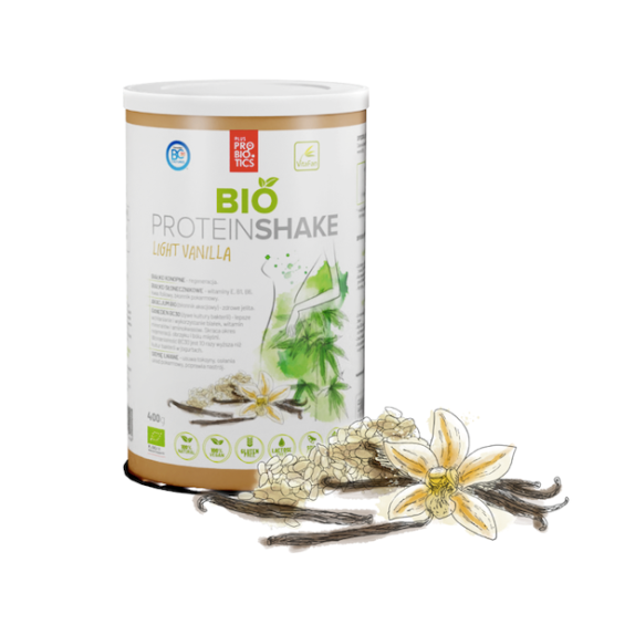 Białko wegańskie w proszku o smaku waniliowym bezglutenowe BIO 400 g Vitafan cena 61,25zł