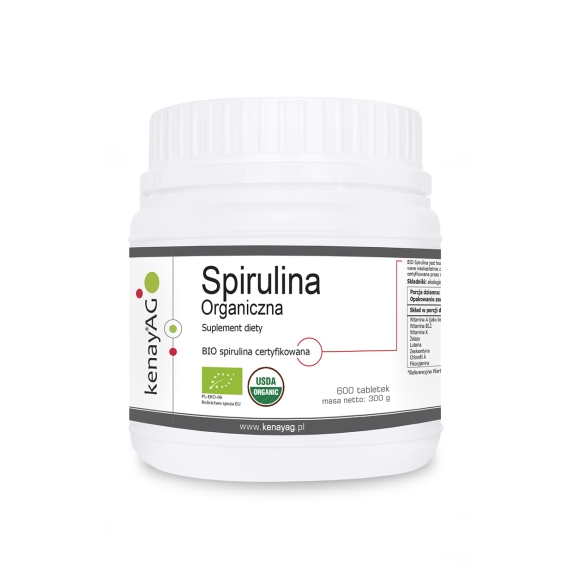 Kenay Spirulina Organiczna 600 tabletek cena 36,69$