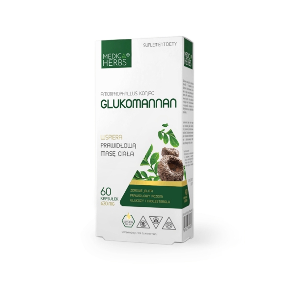 Medica Herbs Glukomannan 620 mg 60 kapsułek cena €5,41