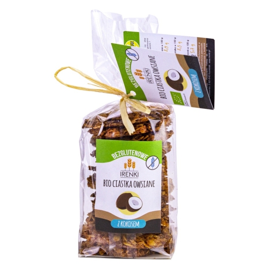 Ciastka owsiane z wiórkami kokosowymi bezglutenowe 150 g BIO Irenki cena 11,29zł