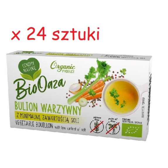 Bulion warzywny z min. zawartością soli 60 g x 24 sztuki BIO BioOaza cena 139,20zł