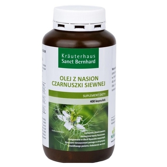Sanct Bernhard Olej z nasion czarnuszki siewnej 400 kapsułek  cena 86,89zł