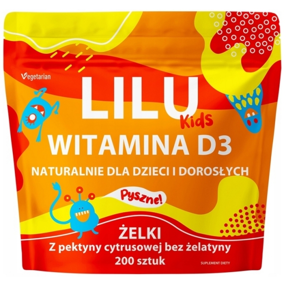 MyVita Lilu Kids żelki z witaminą D3 200sztuk cena €11,10