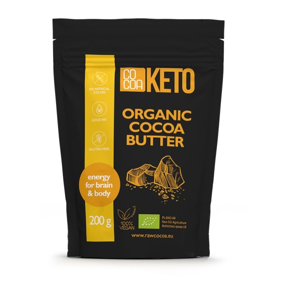Tłuszcz kakaowy Keto bezglutenowy BIO 200 g Cocoa cena €20,11