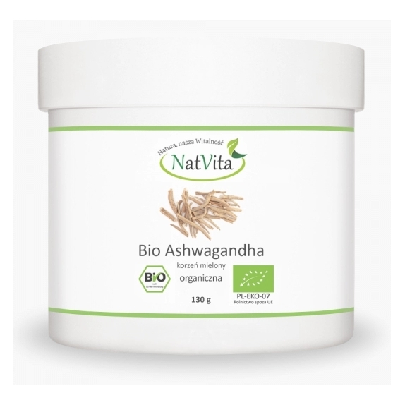 BIO Ashwagandha proszek 130g Natvita cena €5,11