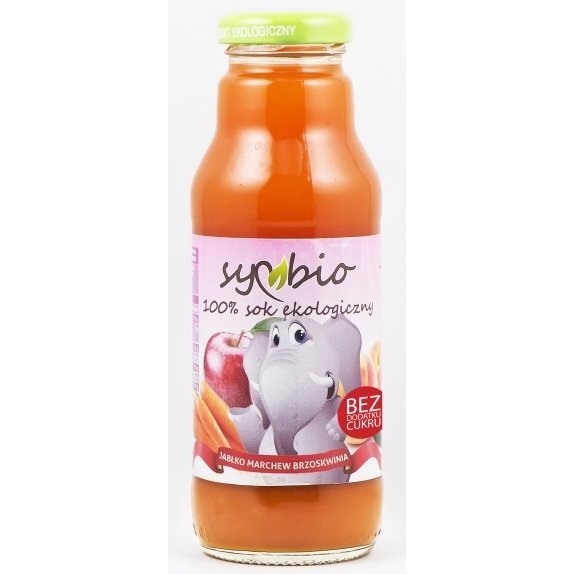 Sok marchew-jabłko-brzoskwinia bez cukru 300 ml Symbio cena 4,99zł